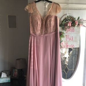 Mauve Floor Length Bridesmaid Dress
